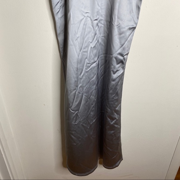 Lulu’s Pastel Blue Satin Cowl Neck Maxi Dress - Picture 7 of 12